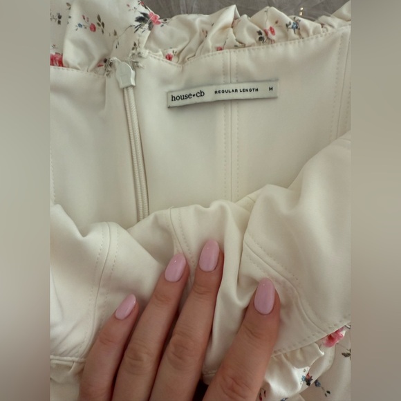 House of CB Stretch Cotton Floral Print Off Shoulder Corset Mini Dress- M - Picture 7 of 10